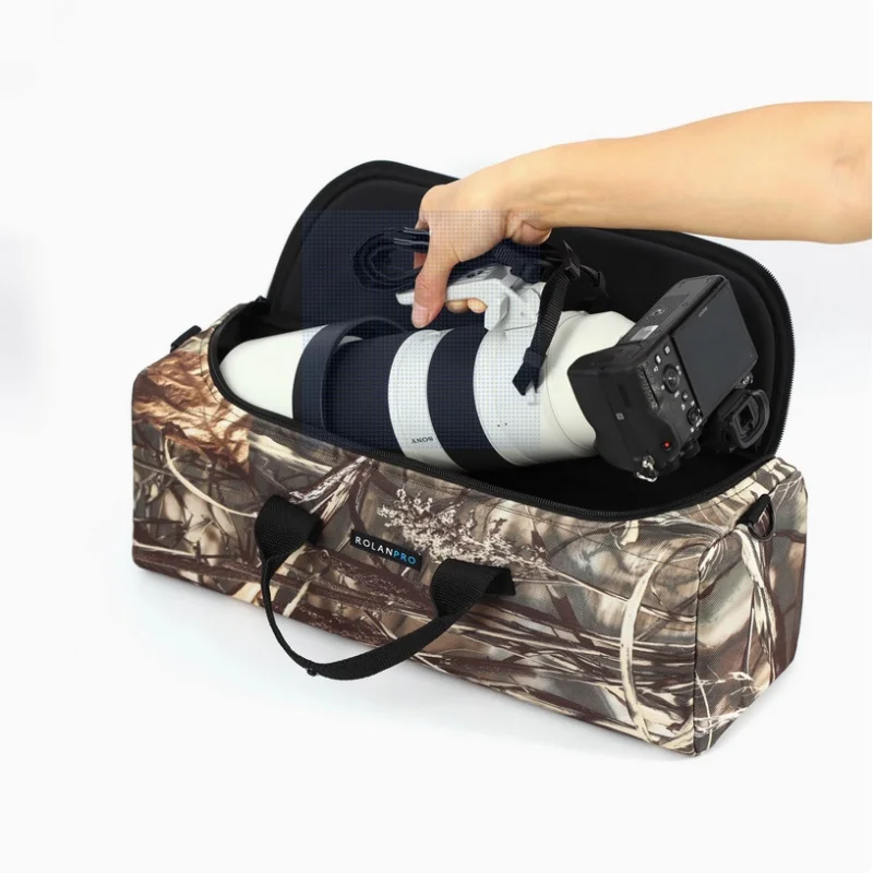 ROLANPRO Portable Handheld Storage Bag For One Camera and One Lens For Nikon Z180-600, Canon RF 200-800, Sony 200-600mm SLR Lens