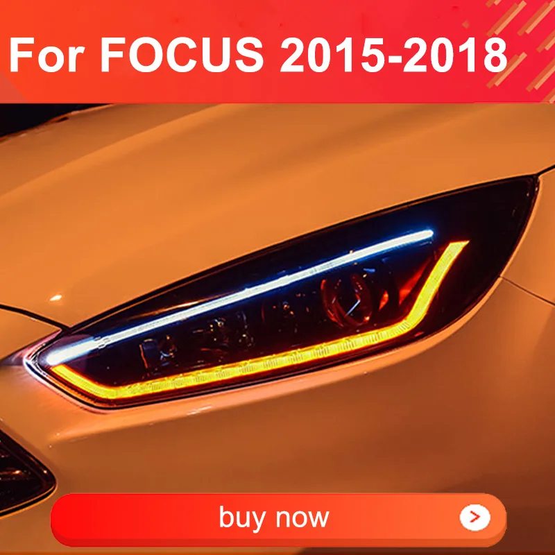 LED Headlight Assembly for Ford Focus 2015-2018 Headlights Plug and Play with LED DRL Dynamic Turning Front Head lights