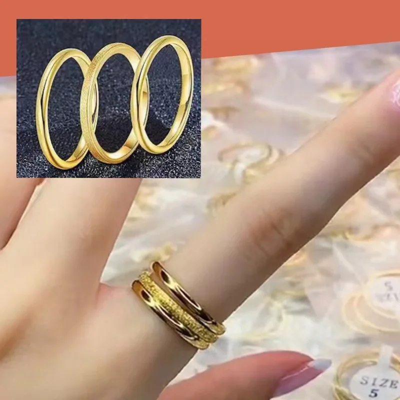 Anel feminino estilo retrô em aço inoxidável