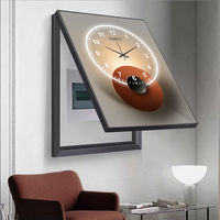 Modern Home Decor Painting By Electric Box Poster Art Print Picture With Large Wall Clock For Living Room Decoration Accessories