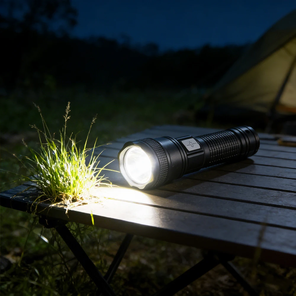 Ultra-High Power Flashlight Digital Electronic Display Waterproof Torch Zoom Hand Light Outdoor Camping Lantern
