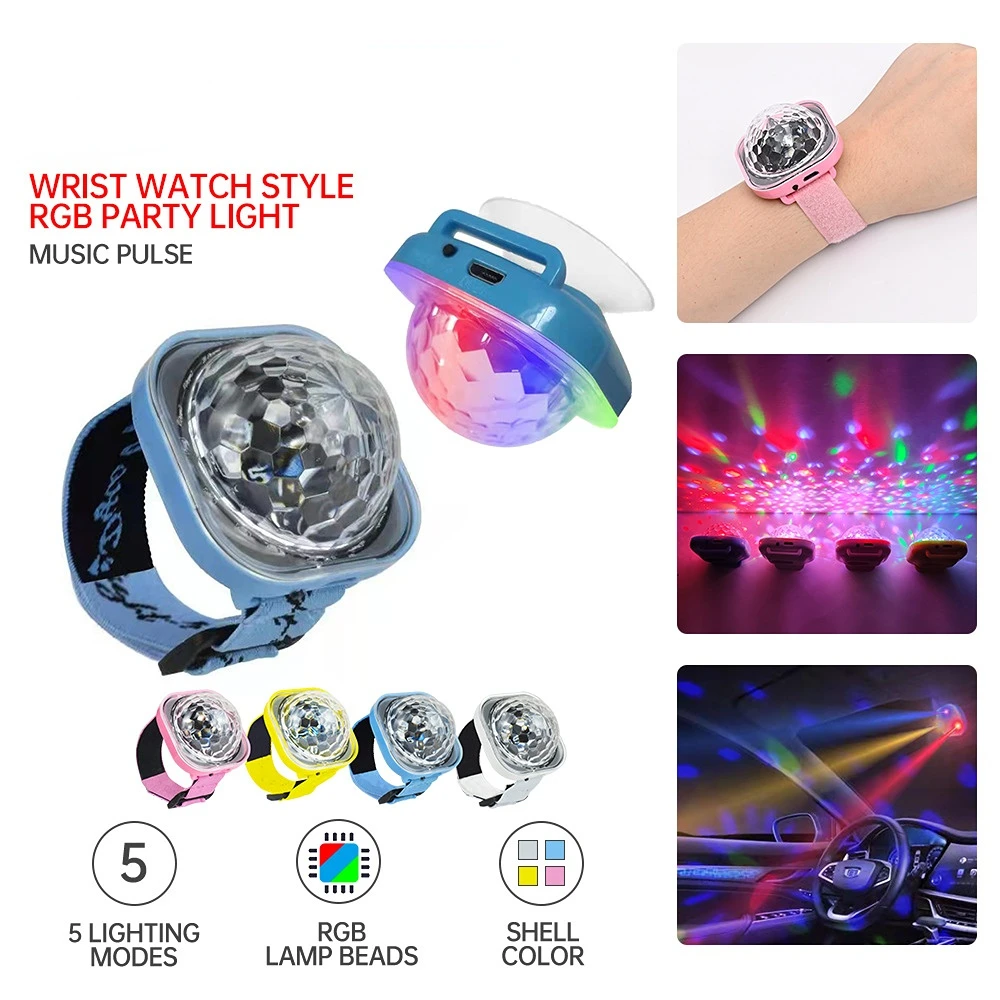 

Colorful Wrist Ambiance Light Smurf Car KTV Wedding Magic Ball Lamp Dance Table Lamp Watch Ambiance Light Birthday Gift Festive