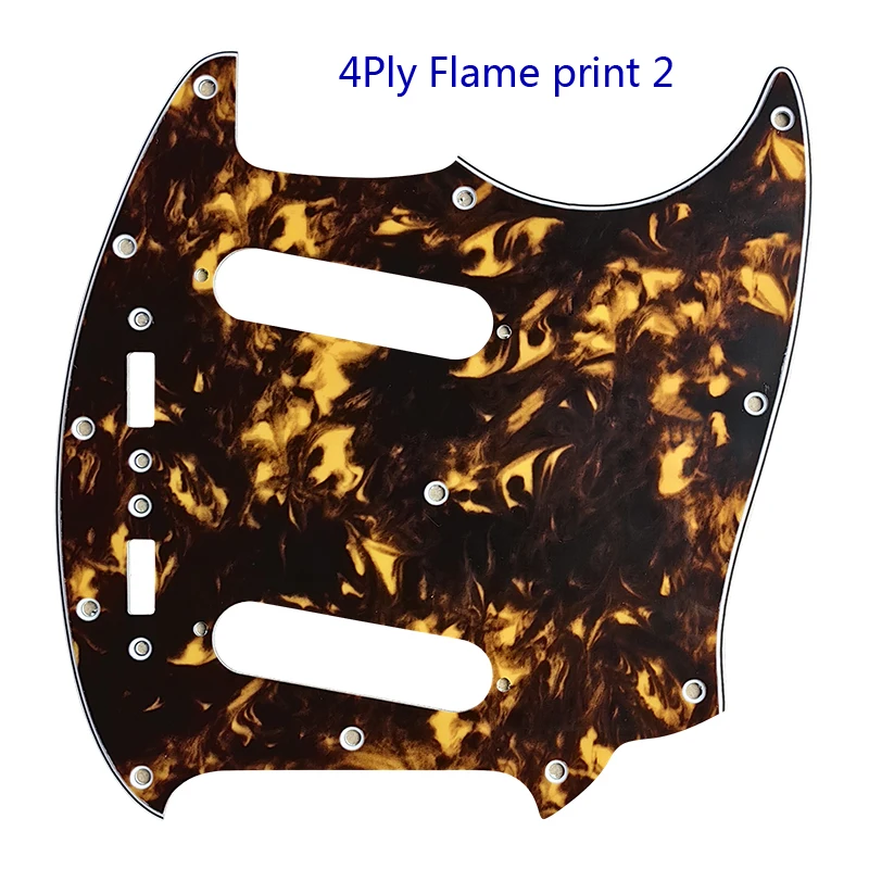 Pleroo Custom Guitar Pickgaurd Scratch Plate - For US Mustang Guitar Pickguard Scratch Plate Flame Pattern