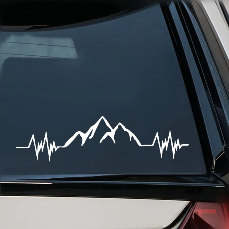 

22319# Various Sizes Die-cut Vinyl Decal Mountain Heartbeat Car Sticker Waterproof Auto Decors for Bumper Rear Window