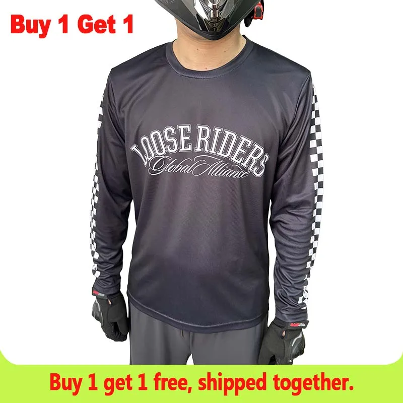 Loose Riders MTB Jersey DH Motocross Downhill BMX Mountain Bike Shirt Buy One Get One Free Mix