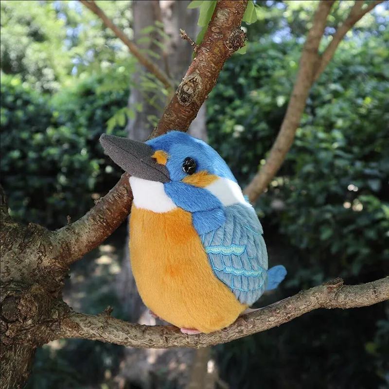 Simulated Animal Colorful Bird Common Kingfisher Alcedo Atthis Wild Nature Zoo Model Plush Toy Stuffed Doll Girl Boy Friend Gift