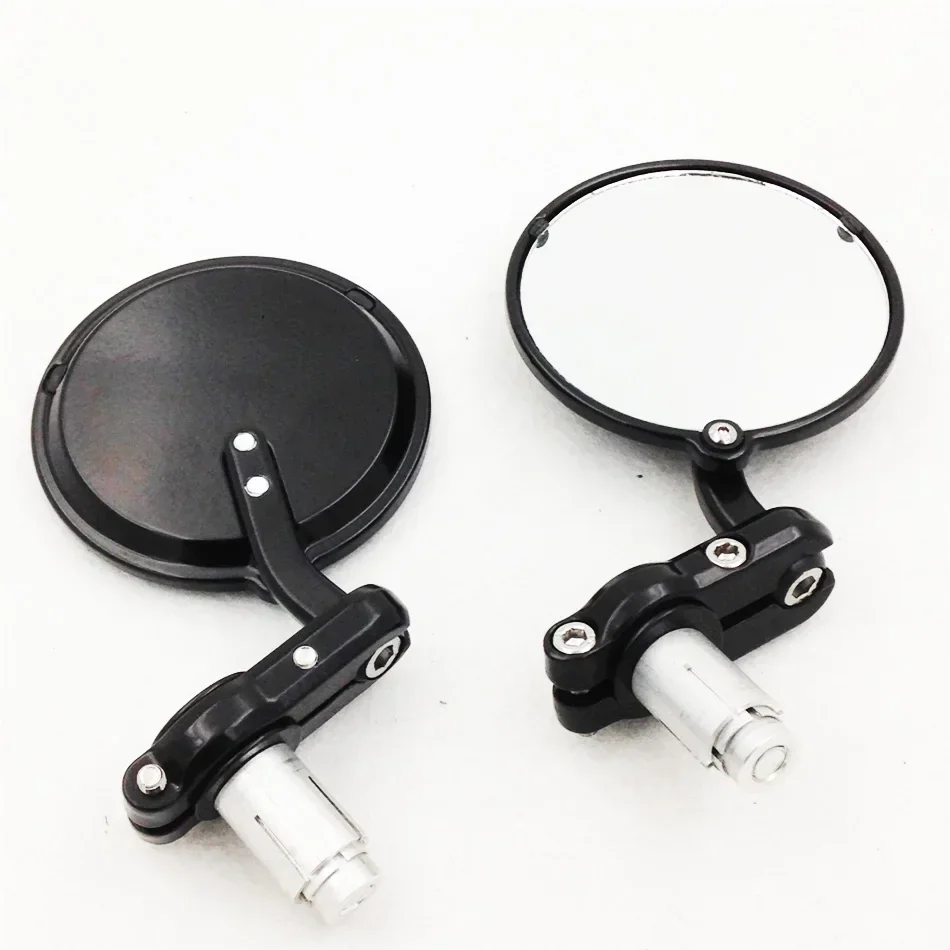 Motorcycle Mirror for Honda CB XS KZ GS 440 650 750 Black Round Cafe Racer Clubman 7/8