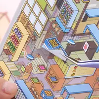 Mr Paper 3D Cabin Scene Stickers Book Visual Stacking Cartoon Scene Sticker Collection DIY Cabin Scene Stationery Stickers 4