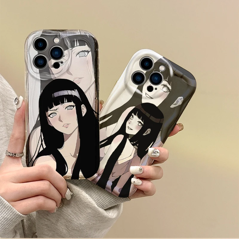 Fashion N-Narutos Hinata Anime Phone Case For iPhone 16 Pro Max Case 15 14 13 12 11 8 7 Pro X XR XS Max Silicone Dustproof Cover