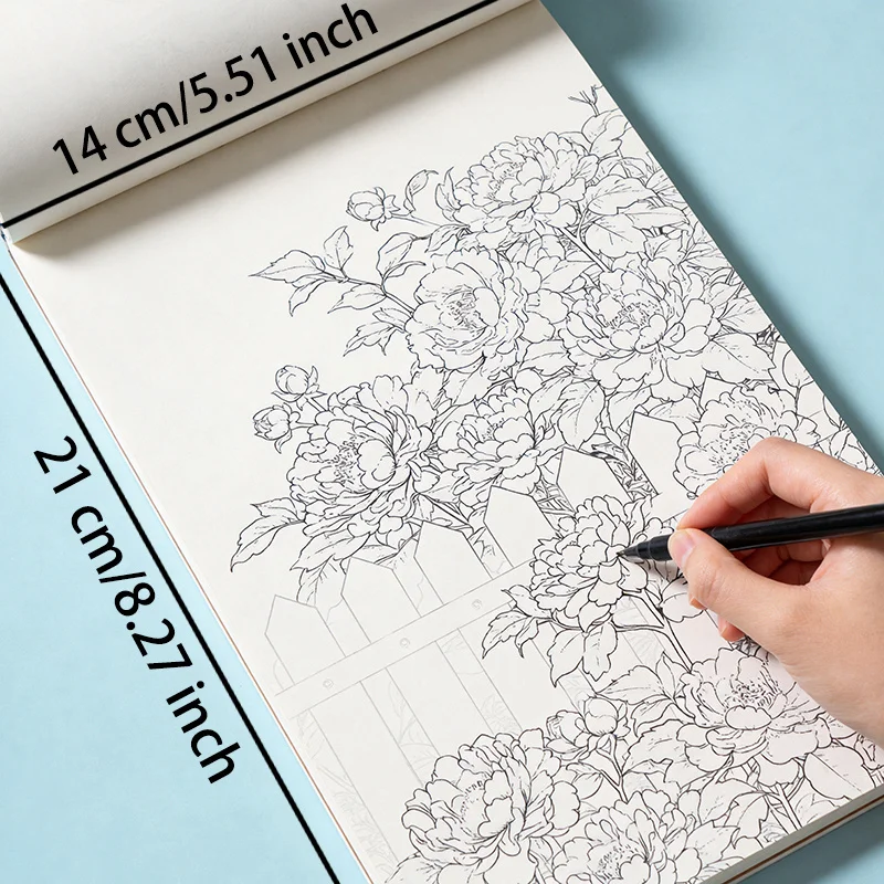An Adult Meditation, Stress Relief Hand Drawn Graffiti Book, Multi Theme Include Mandala/scenery/flowers/healing Bird, 24 Pages
