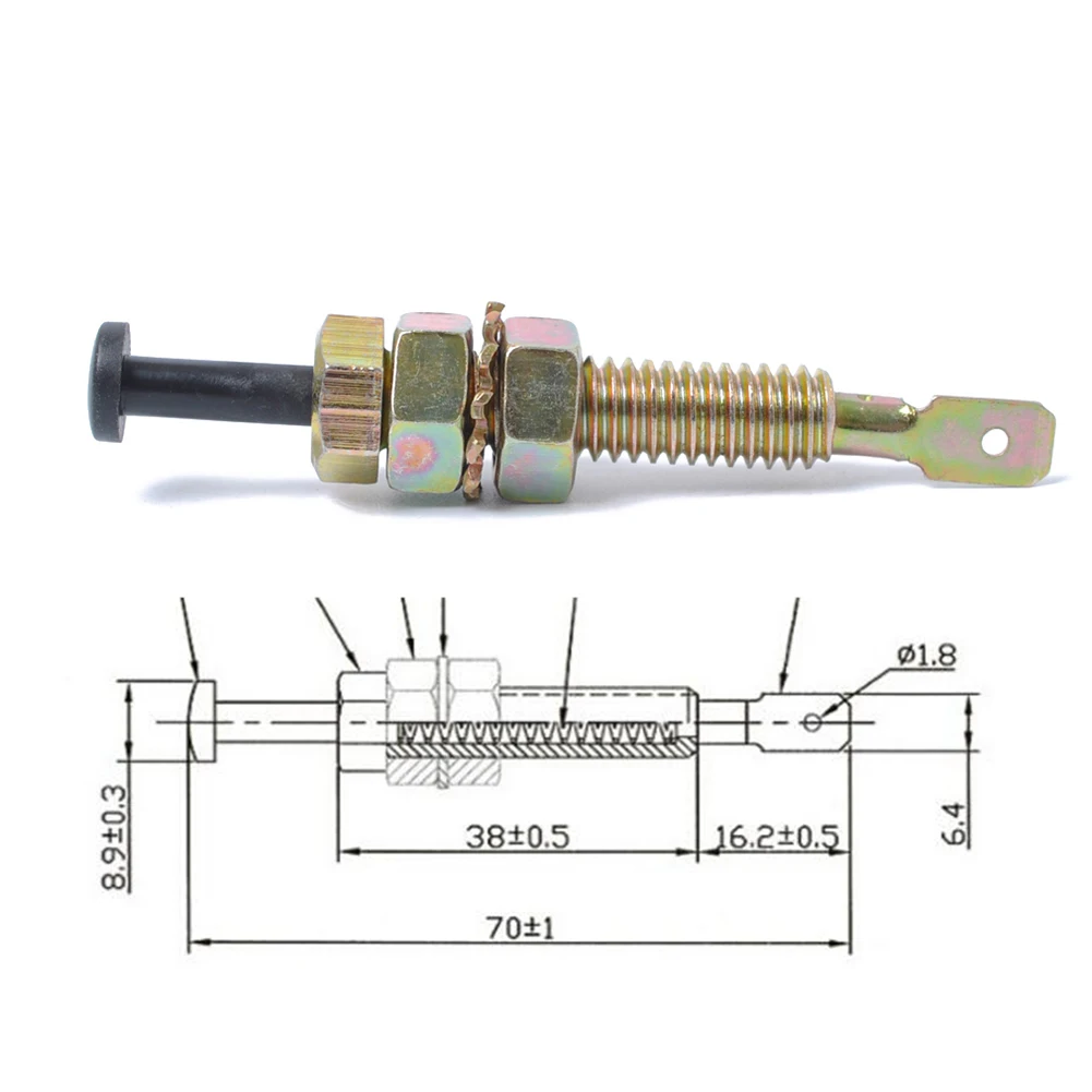 2/4 قطعة إنذار سيارة الأمن بونيه الباب دبوس التبديل الباب جام جذع هود بونيه دبوس التبديل قابل للتعديل المسمار طول اكسسوارات السيارات #6