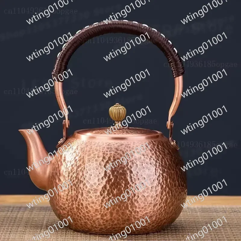 for Creative Home Retro Handmade Copper Tea Kettle Large Capacity Health Pot with Beam Brewing Compartment Boiling Water