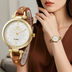 High Quality Women Watch Leather Strap Quartz Watches Ladies Casual Wristwatches Clock Gift Reloj Mujer