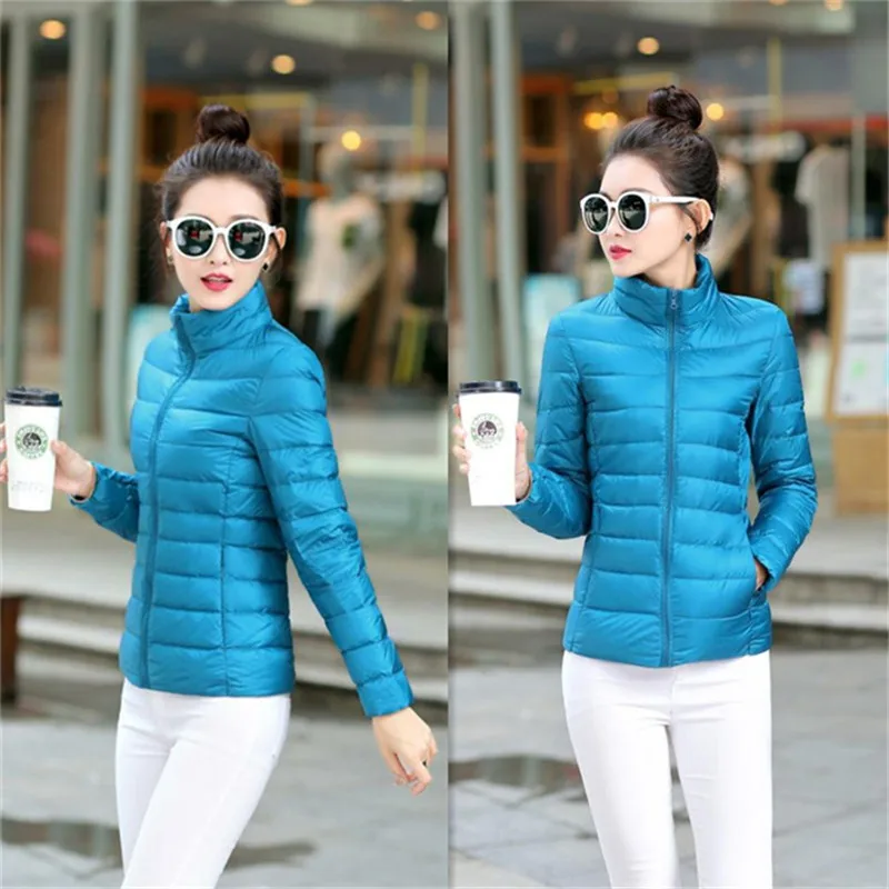 Lightweight Down Cotton Jacket Female 2024 Women\'s Spring Autumn Winter Jacket Coats Short Standing Collar Casual Warm Outerwear