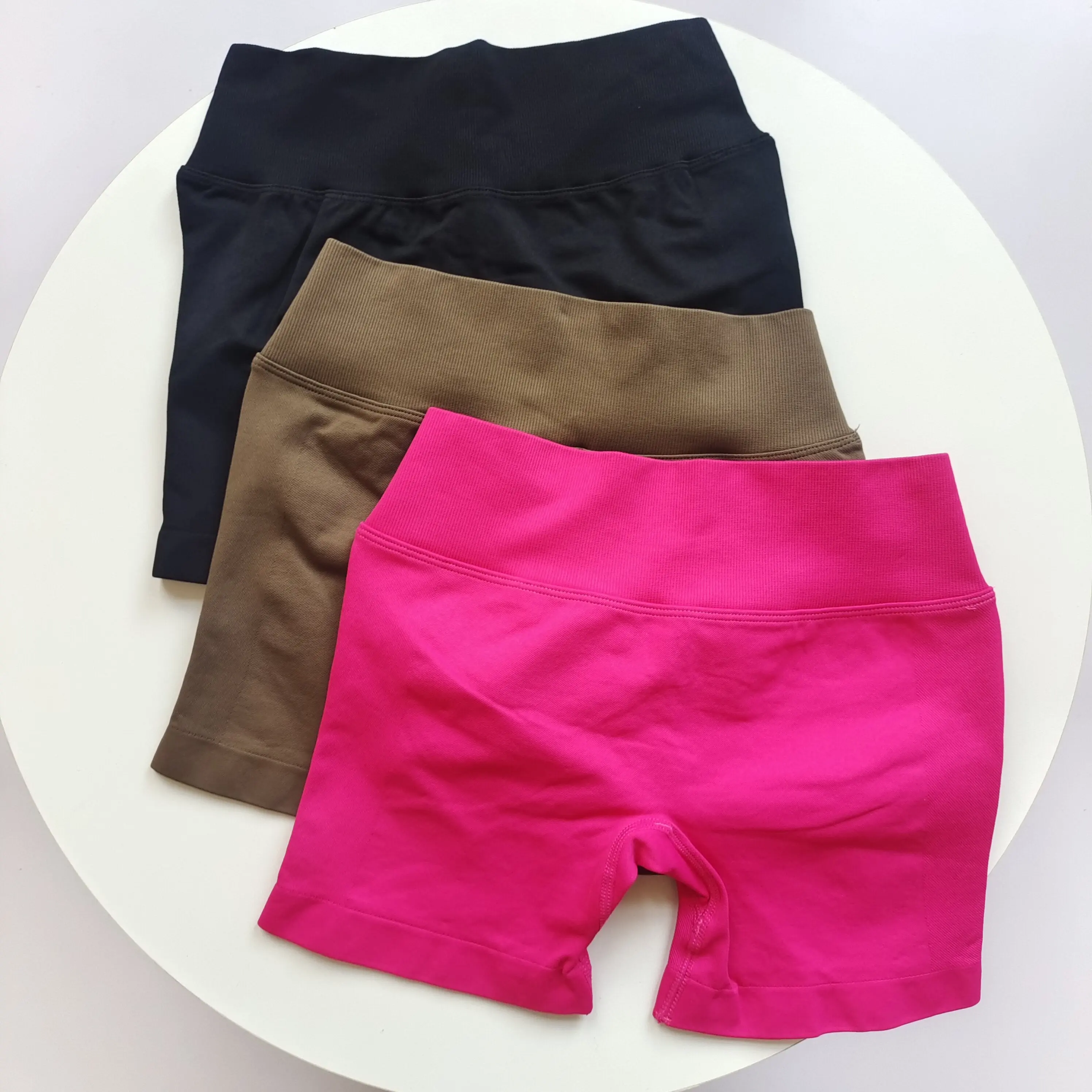 High-Waisted Peach Butt-Lifting Fitness Gym Sports Shorts for Women Tight-Fitting Belly-Control Outdoor Running Training Yoga