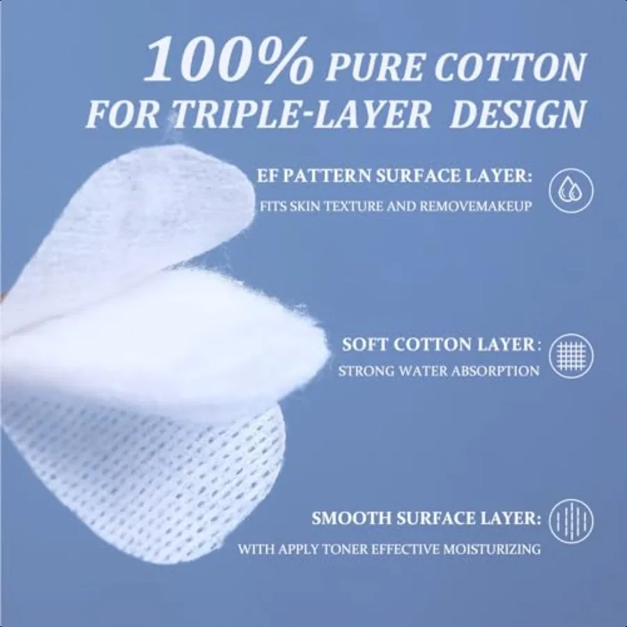 Round Cotton Pads for Face 120 Count Boxed Makeup Remover Cotton Pad 100 Pure Natural Facial Cleansing Round Pads Hypoallergeni