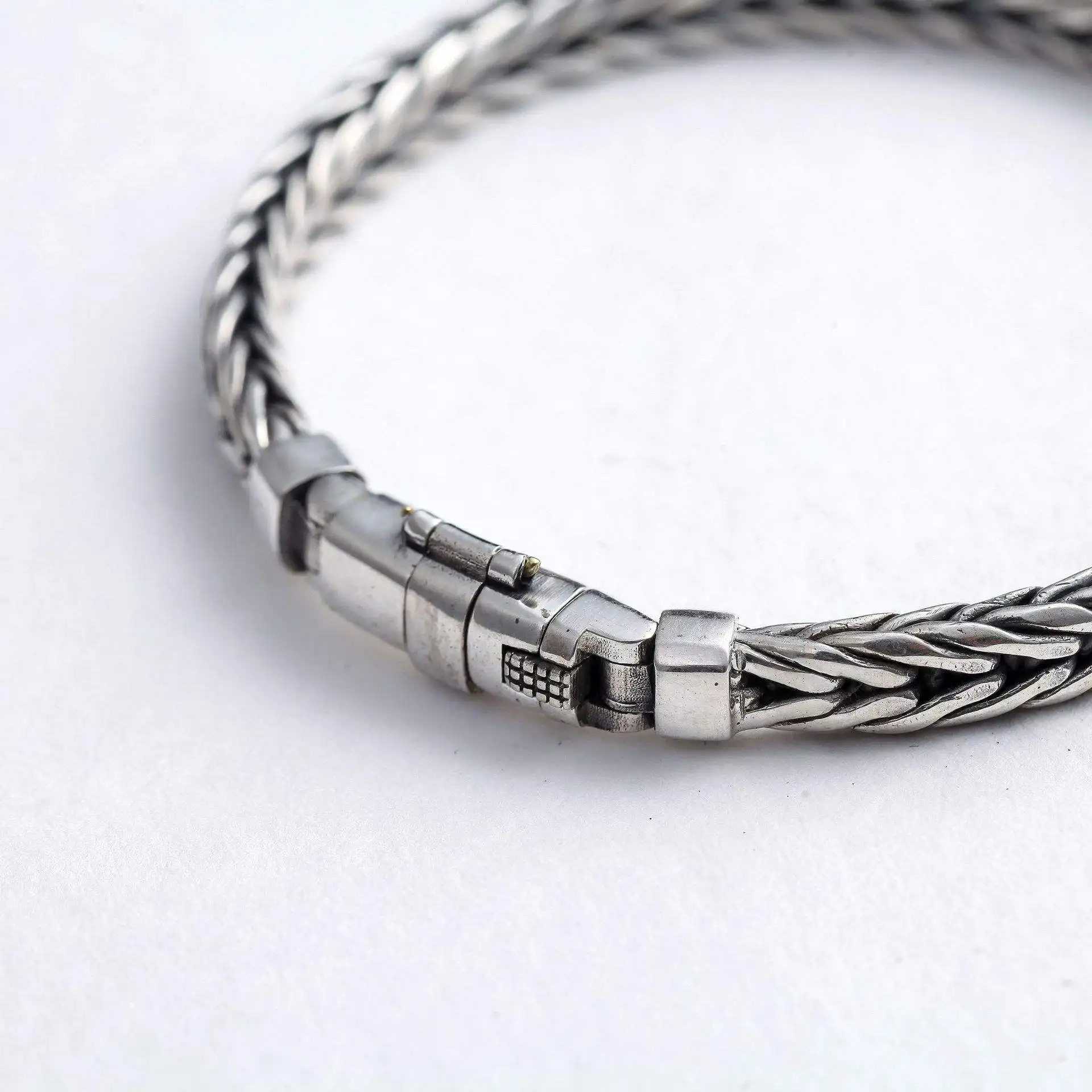 S925 Sterling Silve Twisted Armbänder Für Männer Hip Hop Handgemachte Exquisite Einzigartige Mode Schmuck Geschenk Fabrik Preis – Detail 16