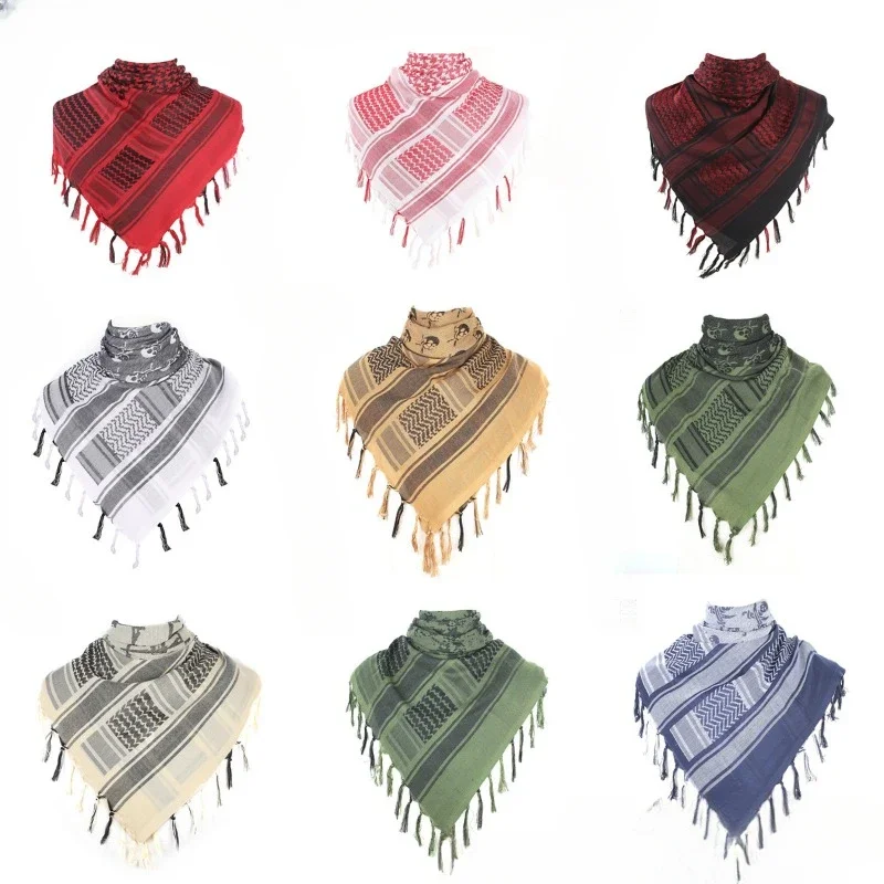 Head Neck Scarf Arab Wrap with Tassel for Outdoor Hiking Camping Cylcing Hunting Accessories