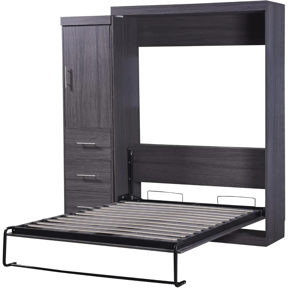 S9f6f2e3521c3435e89d1e695a8039804n Space-Saving Double Murphy Bed with Wardrobe and Foldable Frame