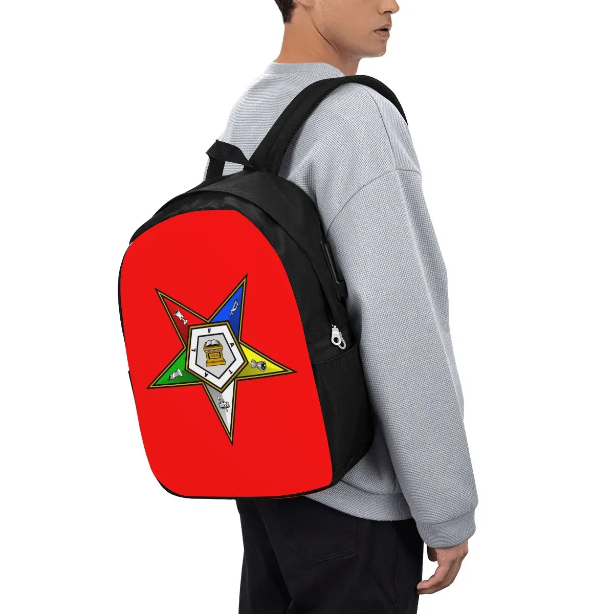 

Oes Order Of The Eastern Star Backpack Travel Notebook Bag Computer College Student School Bag LaptopShoulder Bags for Men Women