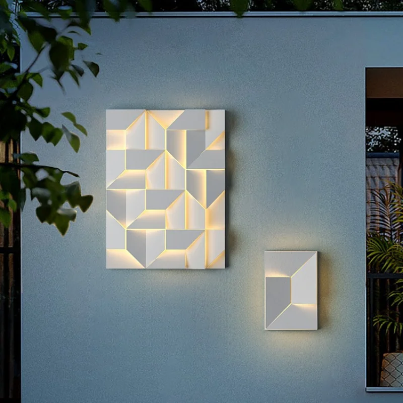 

Outdoor Waterproof wall lamp Creativity 3D Model Led Sconce lights for Garden Garage porch park hallway LED Square Wall lighting
