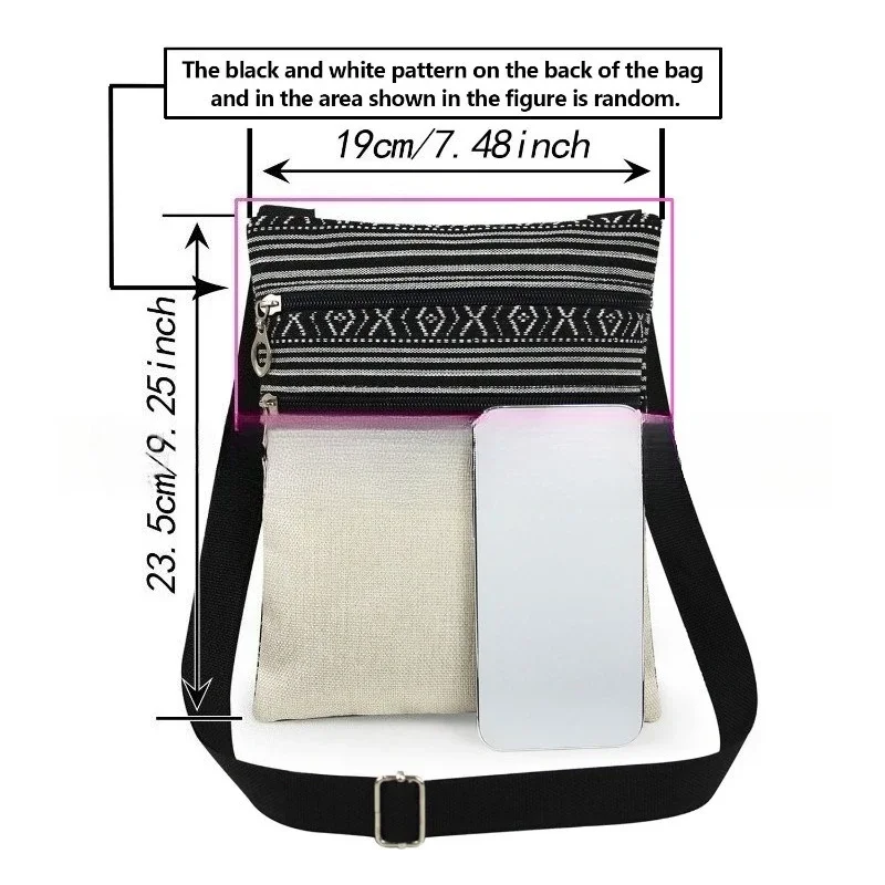 Skull Print Double Zipper Ultra-Light Messenger Bag Fashionable Compact Oblique Span Shoulder Bag for Casual Use