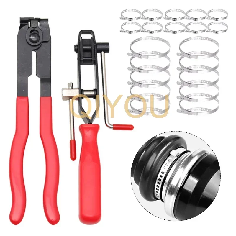 

ATV Auto CV Joint Banding Boot Axle Clamp Tool With 20PCS CV Half Shaft Boot Band Buckle Clamps Repair Install Tools