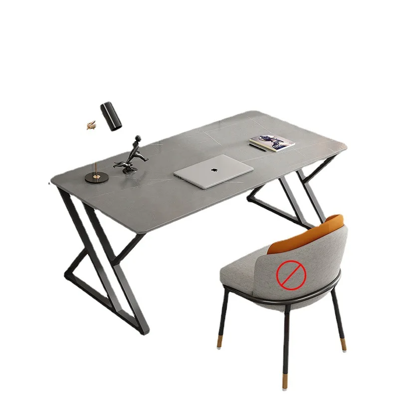 ！@Modern Minimalist Rock Slab Desk Light Luxury and Durable Computer Study Work Desk for Household Office Use