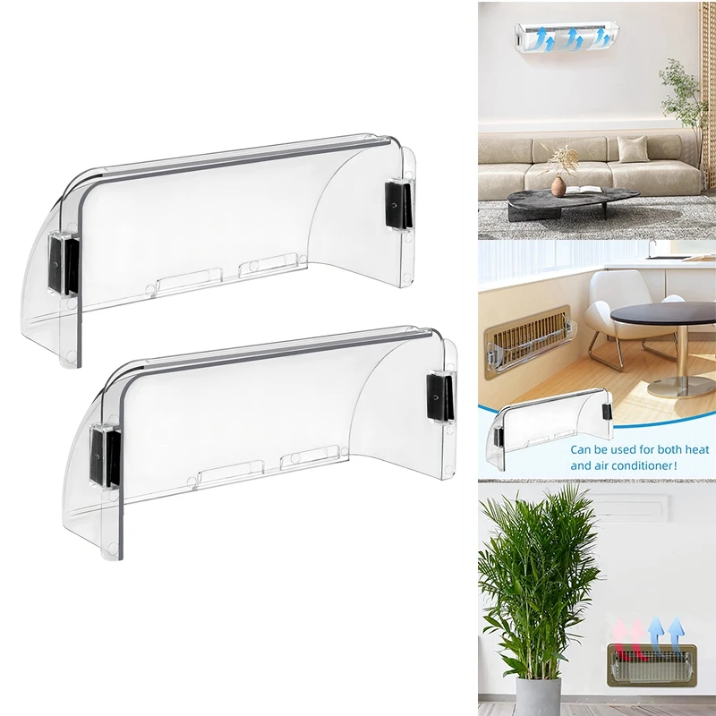 New Adjustable Magnetic Air Deflector Easy Adjust Between 8-14In For Floor Registers, Vents, Sidewall Floor Vent Deflector