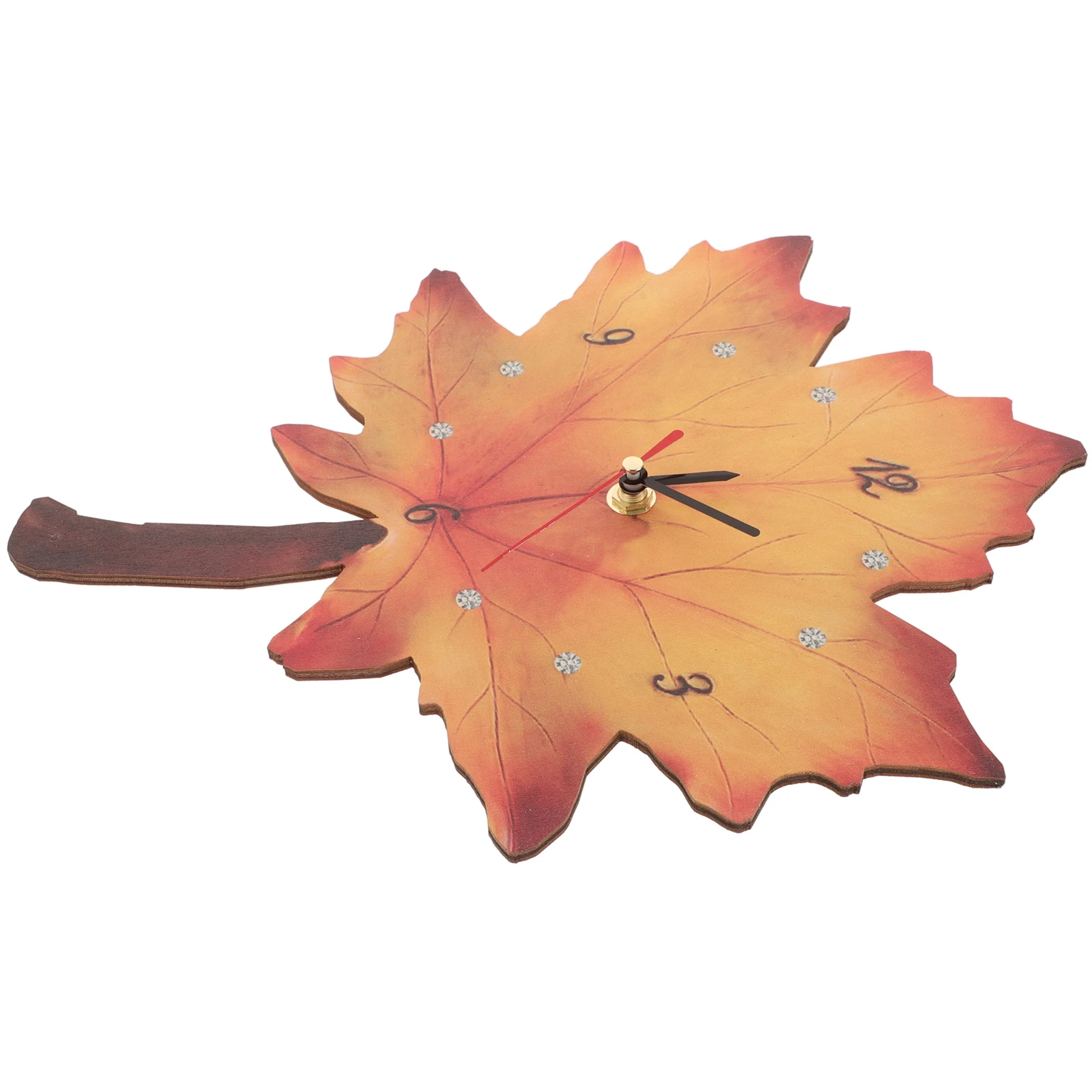 

Maple Leaf Wall Clock Home Decor Hanging Small Decorative Wooden Clocks for Living Room