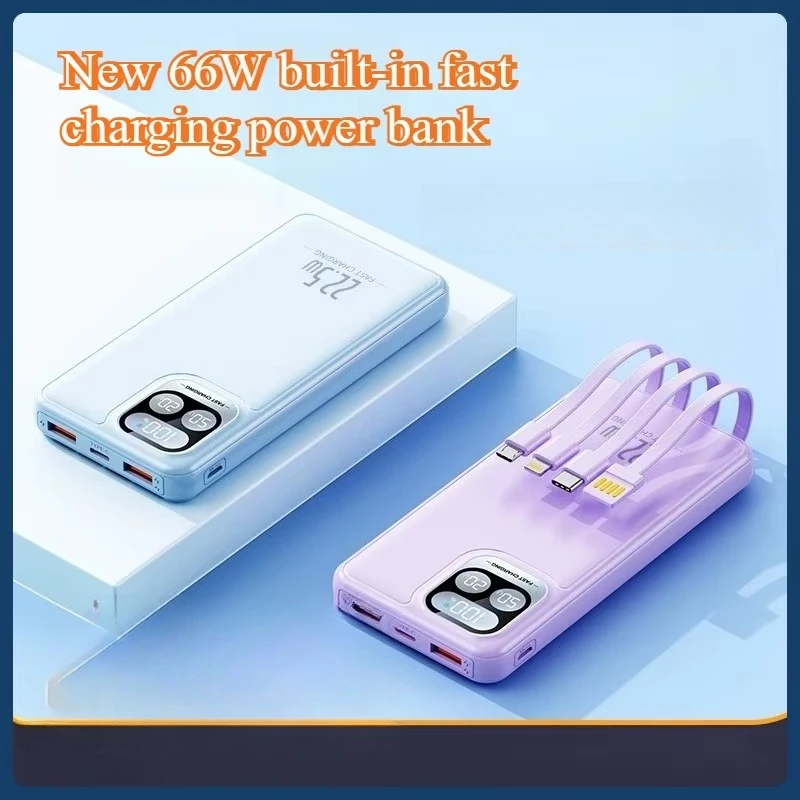 

New 66W Built-in Fast Charging Power Bank with 20000mAh Large Capacity Mobile Power Supply