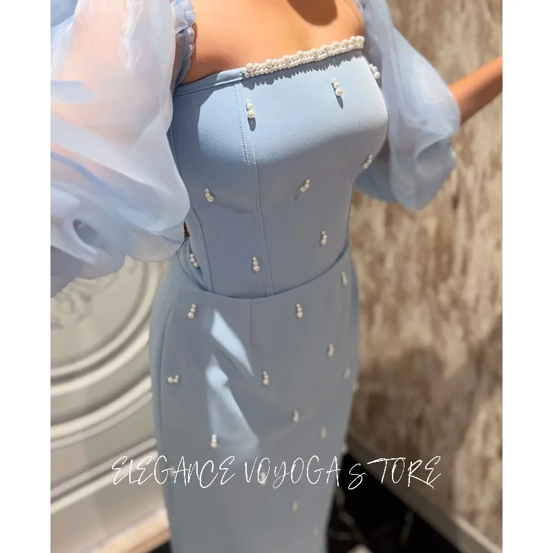 فساتين سهرة نسائية فاخرة من EVS Vestidos De Noche 2025 فستان فاخر يدوي من Fساتين Sheer مخصص بالخرز للحفلات الراقصة Desi