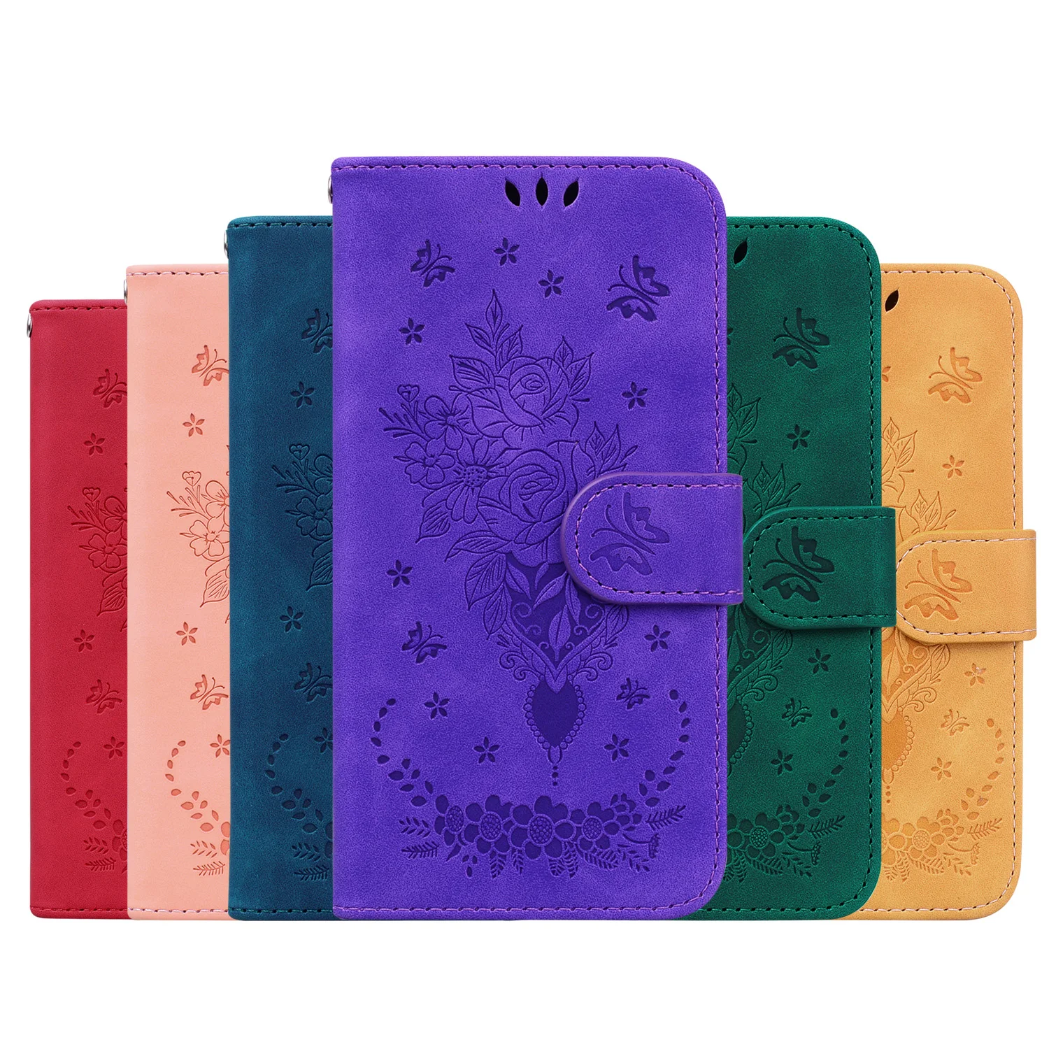 

Butterfly Flower Wallet Case for iPhone 14 13 11 Pro Max 12 Mini XR X XS 6 6S 7 8 Plus SE 2020 Shockproof Flip Leather Cover