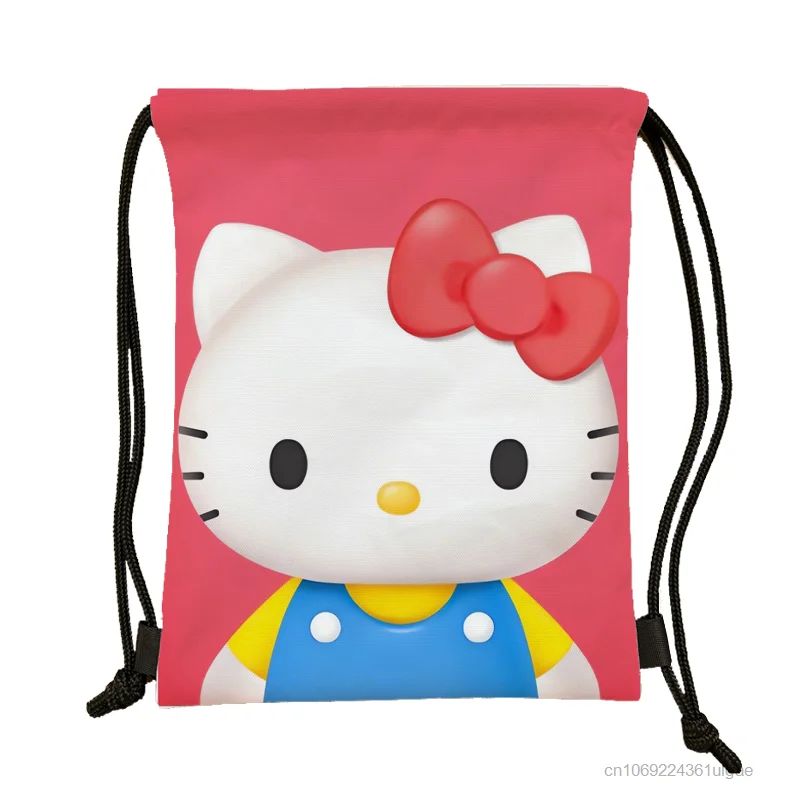 Sanrio Cartoon uroczy etui ze sznurka Hello Kitty Kuromi melodia estetyczna torba do przechowywania Y2k Outdoor przenośny plecak nowy duże torba z