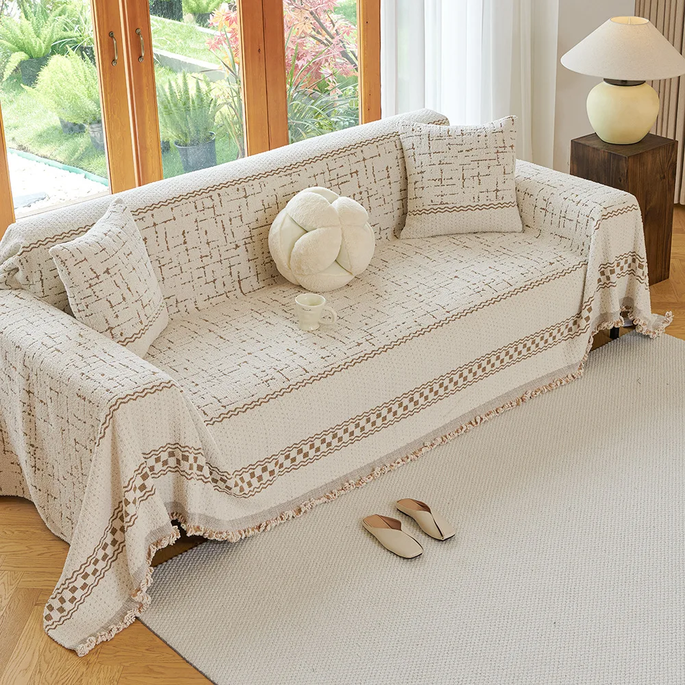 

Полотенце для дивана из синели в стиле бохо с кисточками, двустороннее, для гостиной, кемпинга, пикника, большое одеяло, пляжное полотенце для отдыха и отдыха