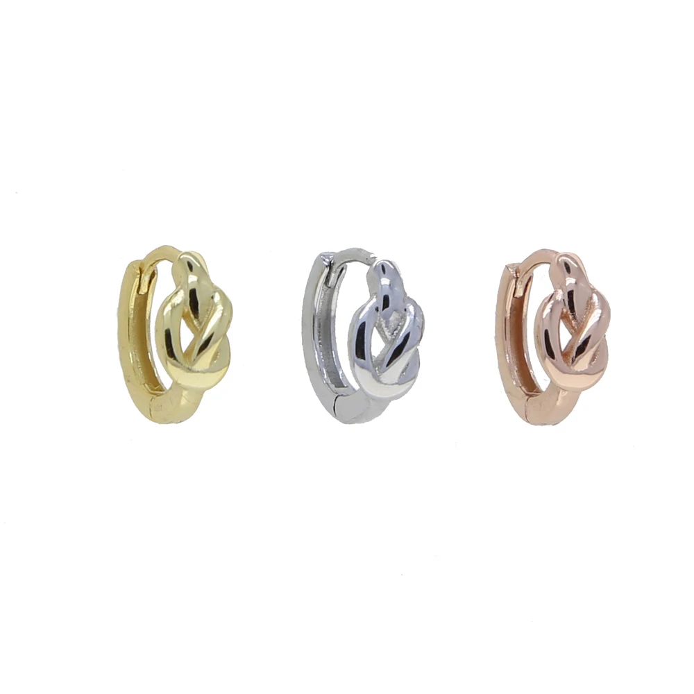 

925 Sterling Silver Mini Hoop Hoggie Earrings for Women Geometric with Gold/Rose Gold/Platinum Plated Color Classic Fine Jewelry