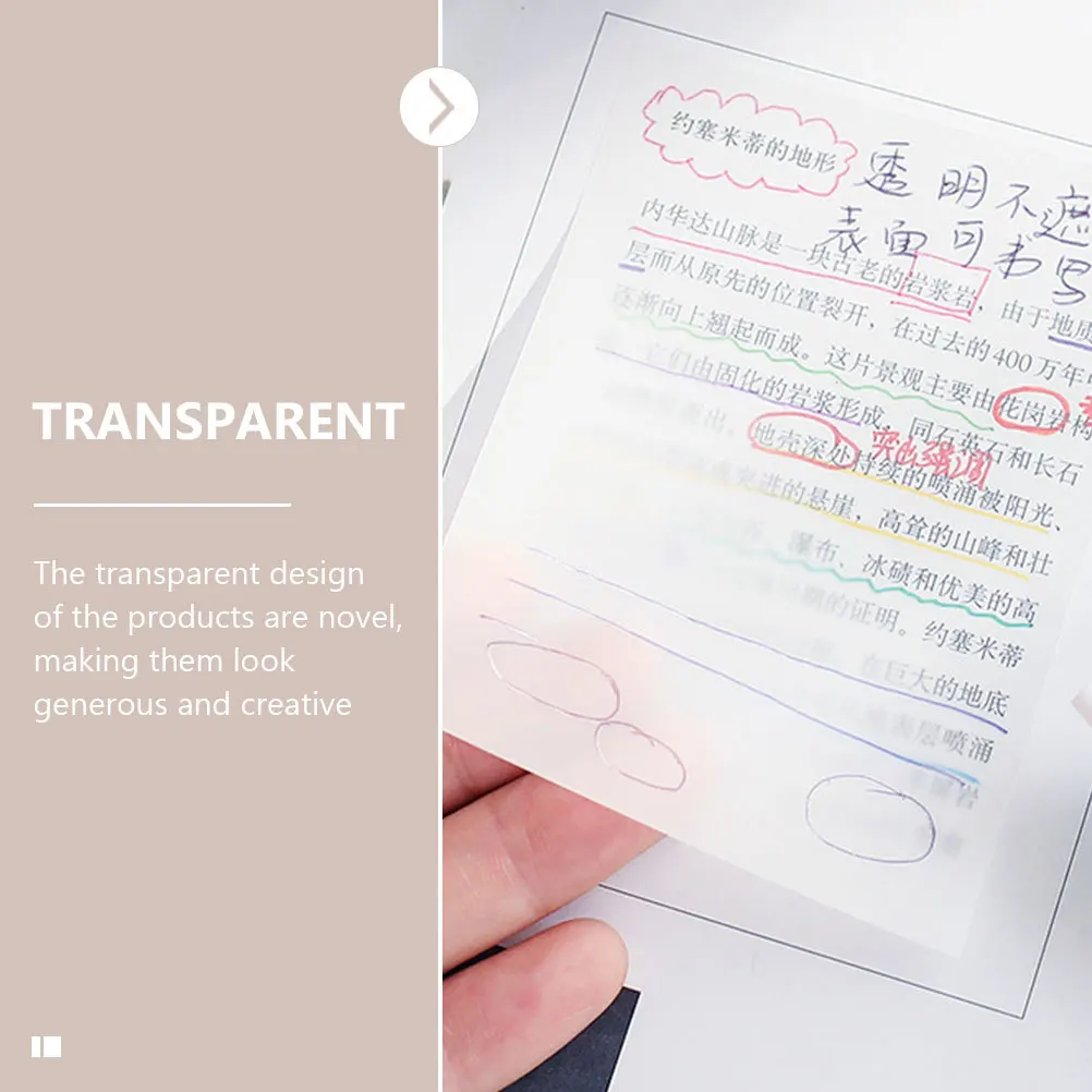 10개 방수 투명 메모 패드 메시지 알림용 투명 플라스틱 메모 용품 필기 패드