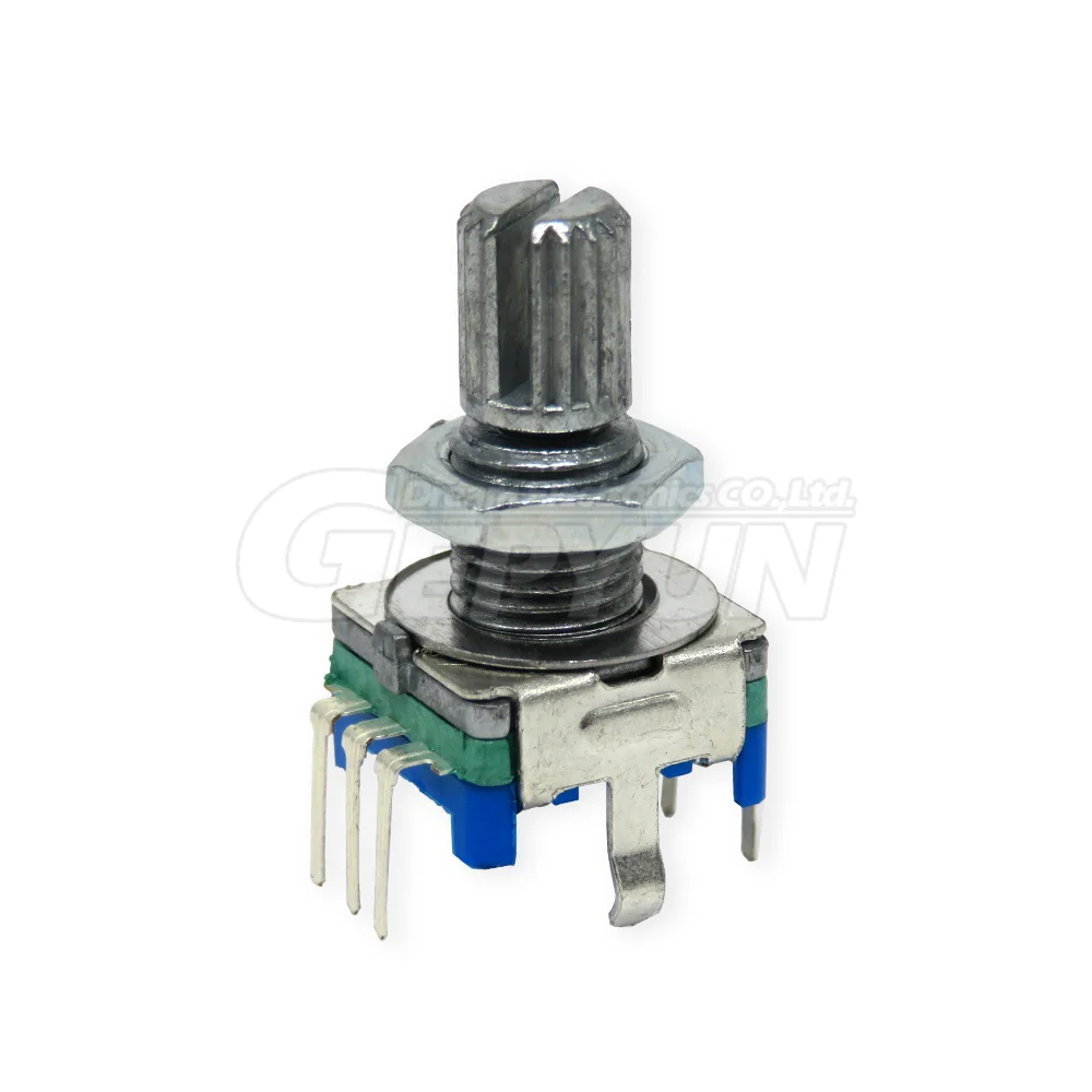 5PCS/LOT 20 Position 360 Degree Rotary Encoder EC11 w Push Button 5Pin Handle Long 15/20MM With A Built In Push Button Switch