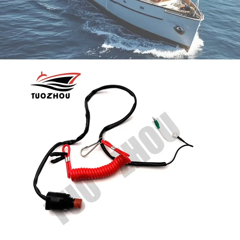 6E9-82575-02   Emergency Safety Stop Switch With Lanyard For Yamaha Outboard  Motor Boat Accessories