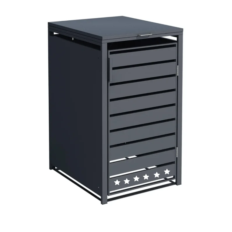 Outdoor Weatherproof Wheelie Bin Storage Box, Ventilated Open-Top Dustbin Cover, Easy Assembly for Backyard