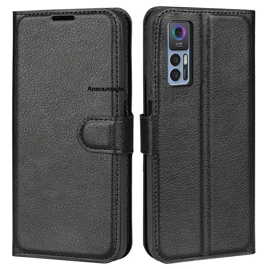 guard on tcl30 case for tcl 30 5g or 4g (6.7in) t776h t676j t676k flip cover wallet card book style leather black for tcl 30+