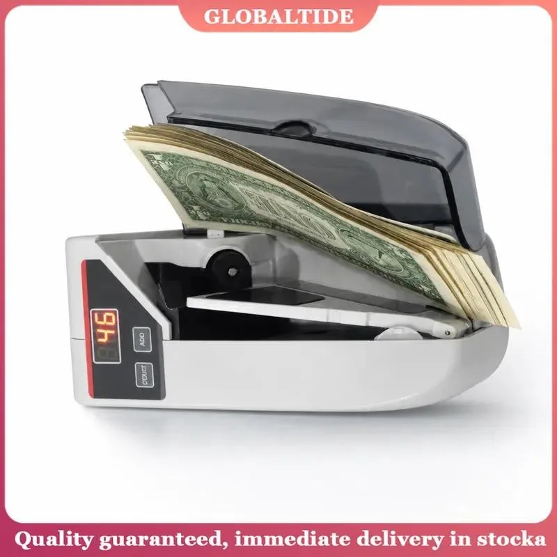 Bill Counter Machine Cash Banknote Currency Counting Detector AC Battery Powered Money Counter for USD EUR GBP