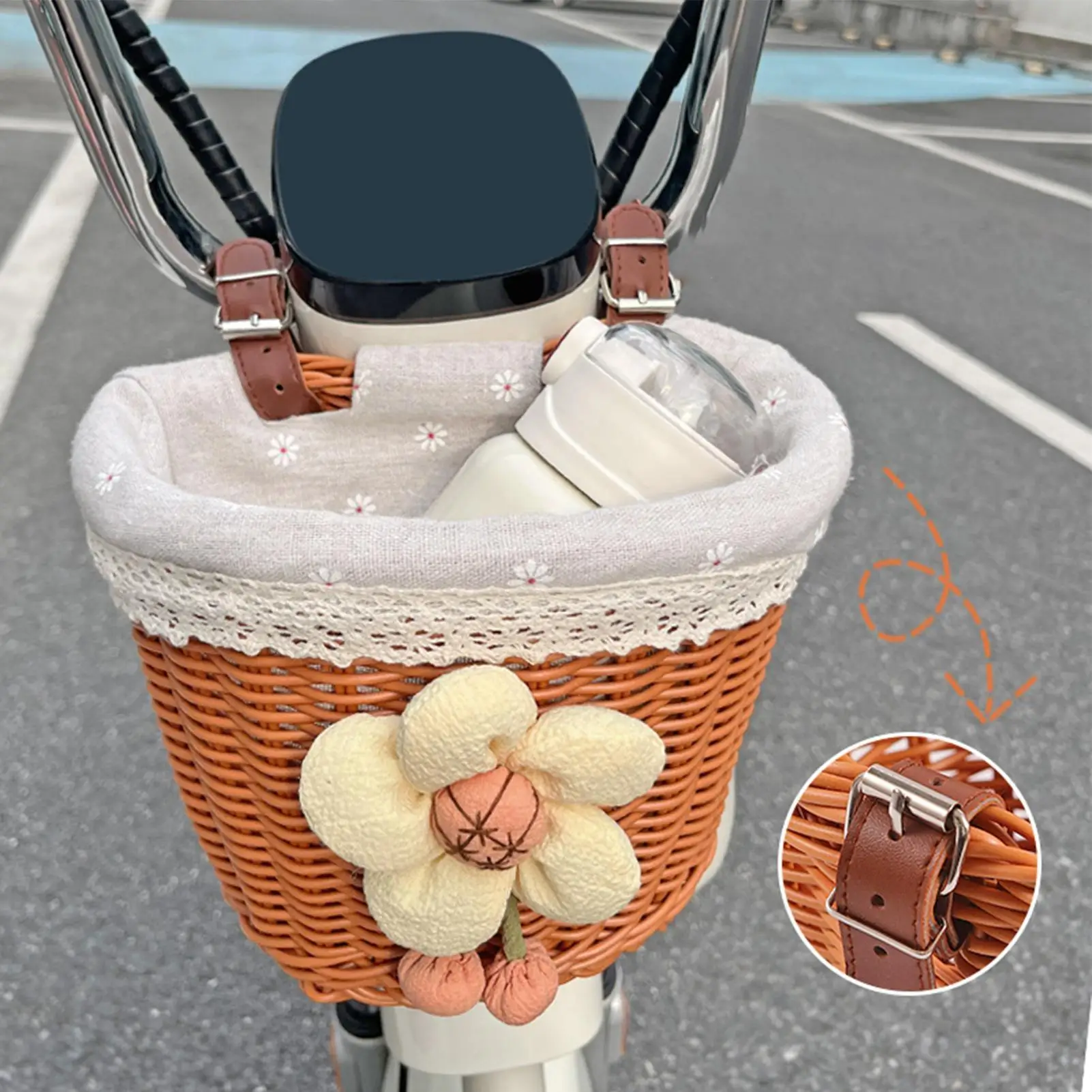 

Front Bike Basket Cute Aesthetic Handlebar Storage Front Basket For Electric Bike For Scooter Road Mountain Cycling Riding