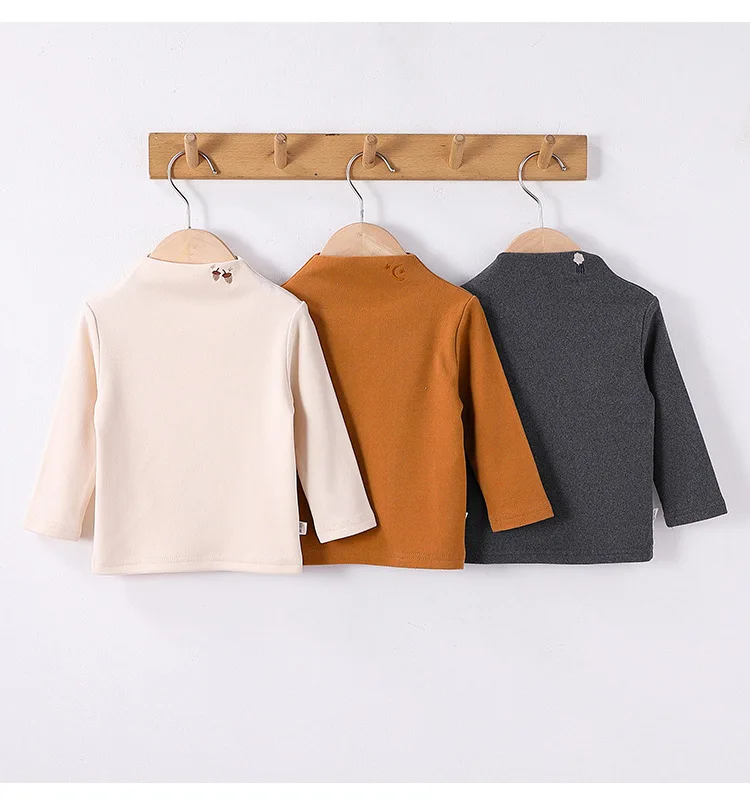 Children's A-Class Half-High Collar Long Sleeve Base Shirt Autumn Winter New Style Boys' Inner Wear Set with Pants Two-Piece Set