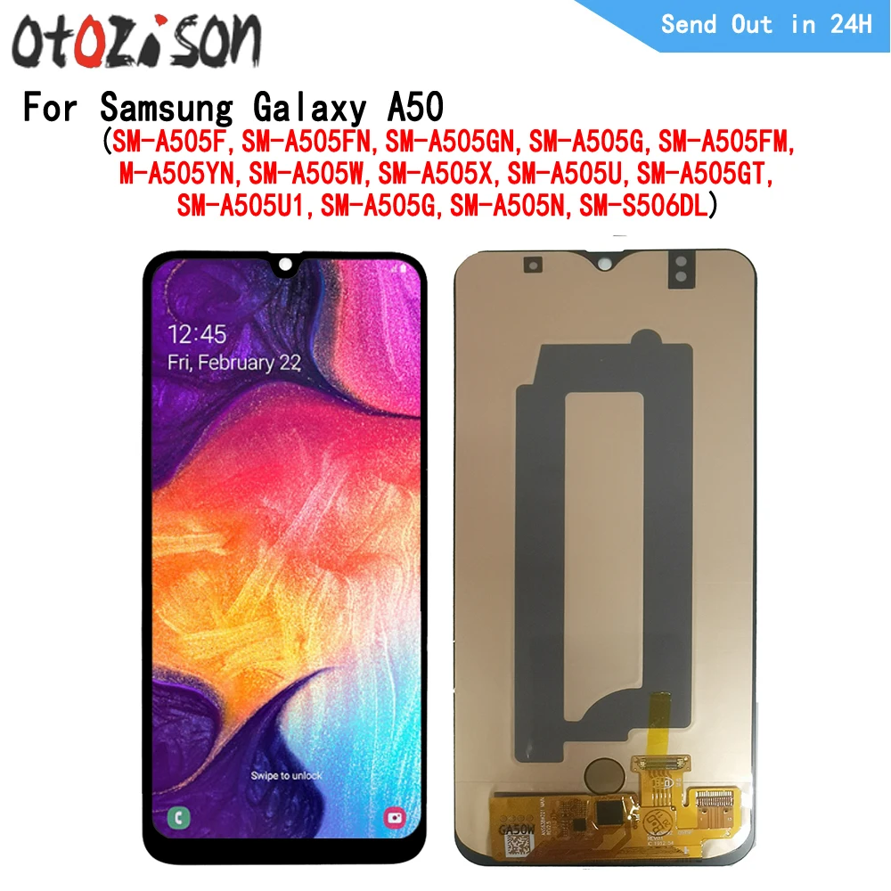 

6.4" AMOLED Screen For Samsung Galaxy A50 SM-A505F SM-A505G LCD Display Screen Touch Panel Digitizer With Frame Assembly