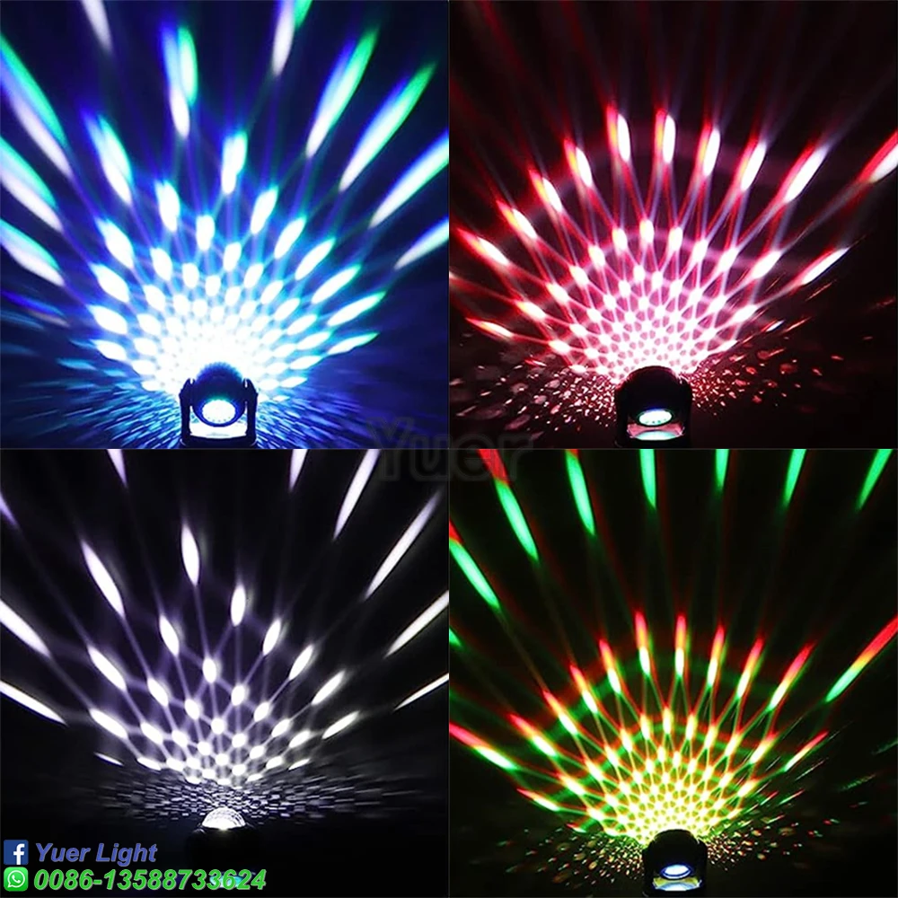 60 واط صغير تتحرك رئيس ضوء RGBW 5in1 LED DMX512 التحكم الصوتي تأثير المشكال ل DJ ديسكو نادي الحفلات عرض مسرحي