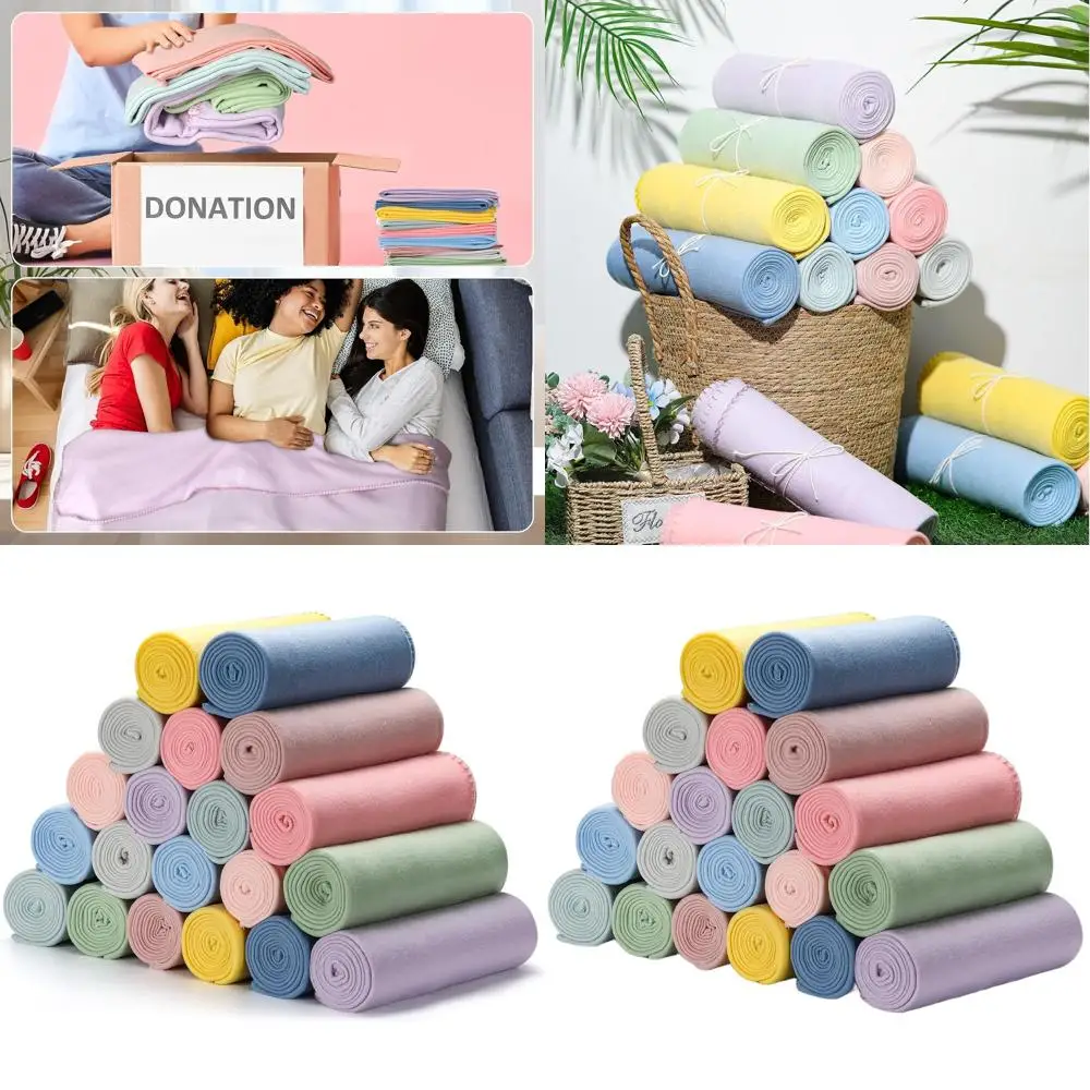 

50x60 Pastel Fleece Blankets Set, 20 Soft Lightweight Throws for Bed, Sofa, Cozy Pet Blankets, Ideal for Home, Office, Travel, W