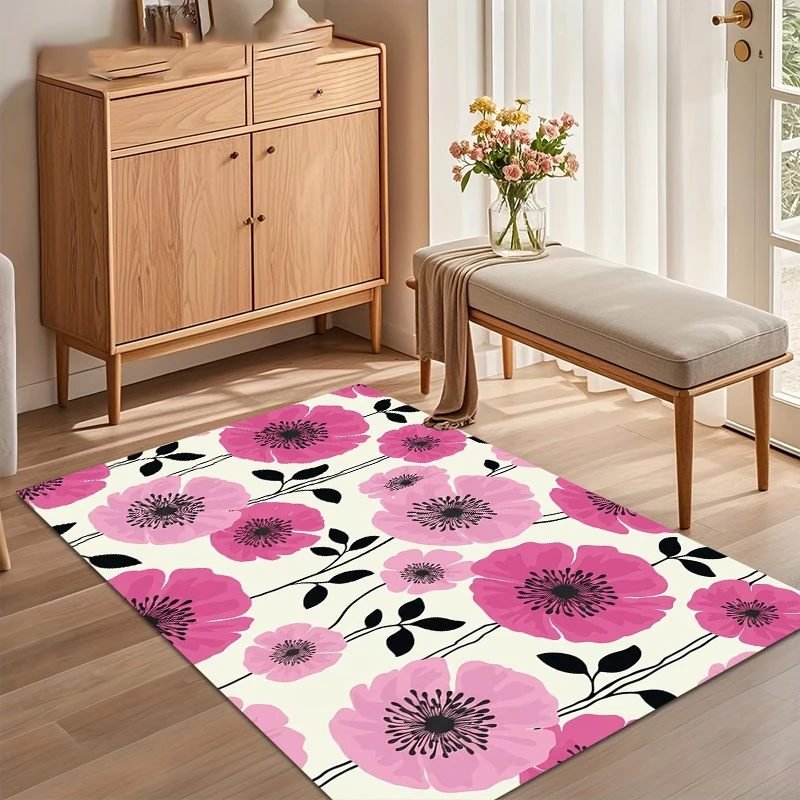 Abstract Ocean Wave Area Rug Black White Surfing Scenery Living Room Carpet Modern Art Bedroom Lounge Floor Mat