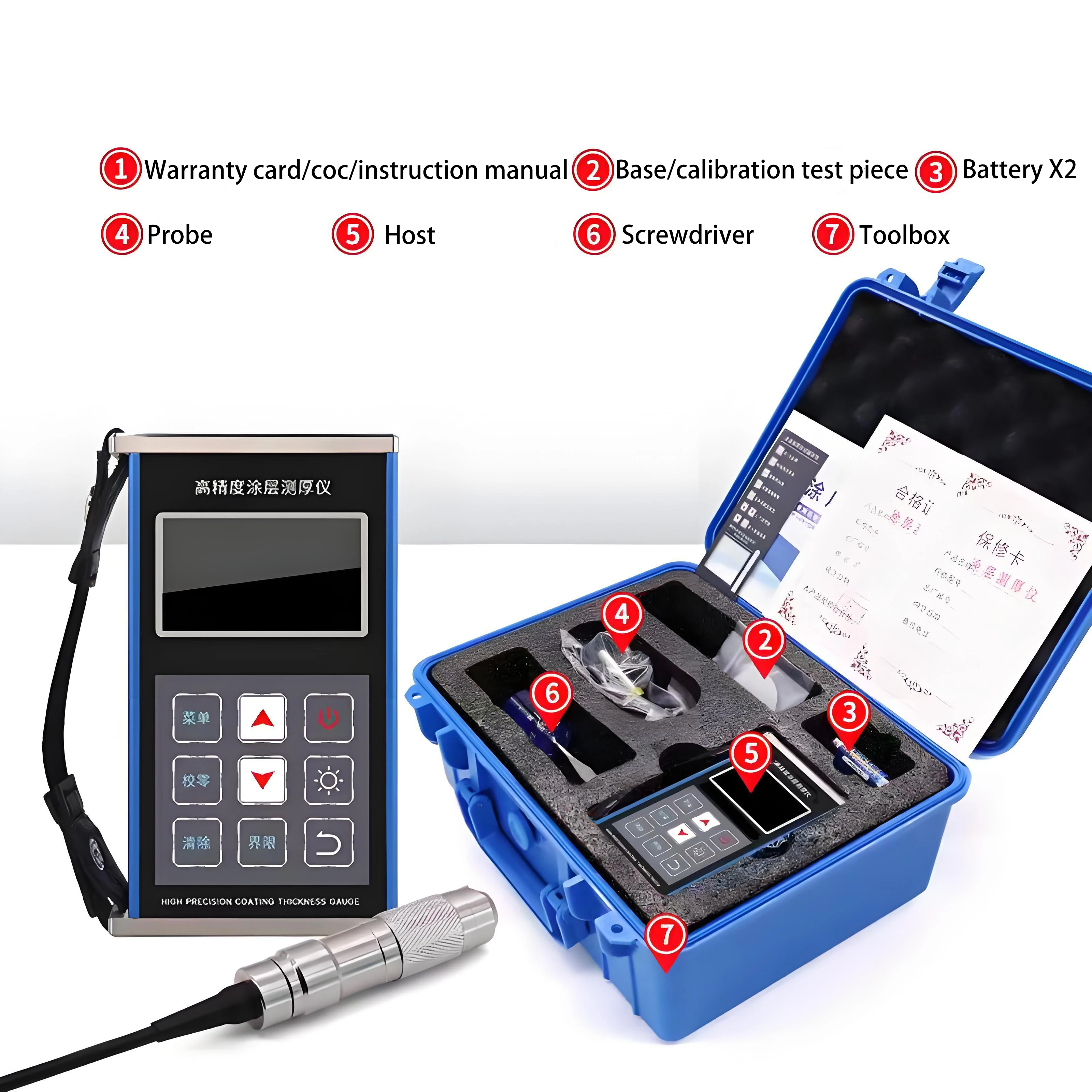 Digital Car Paint Coating Thickness Gauge Meter Thickness Measuring Instrument 1 Year Warranty