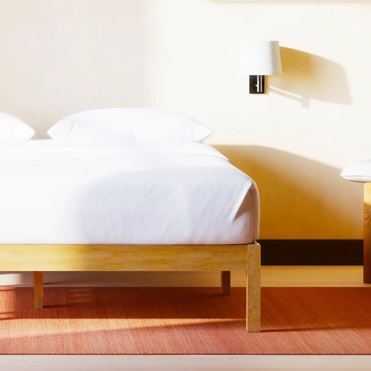 

Classic Wood Platform Bed Frame, Essential, Noise Free, Under Bed Storage, No Box Spring Needed, Easy Assembly (Natural,